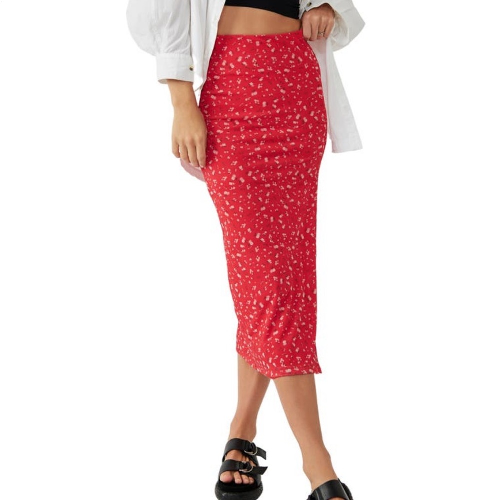 Free People floral print, mesh skirt XS